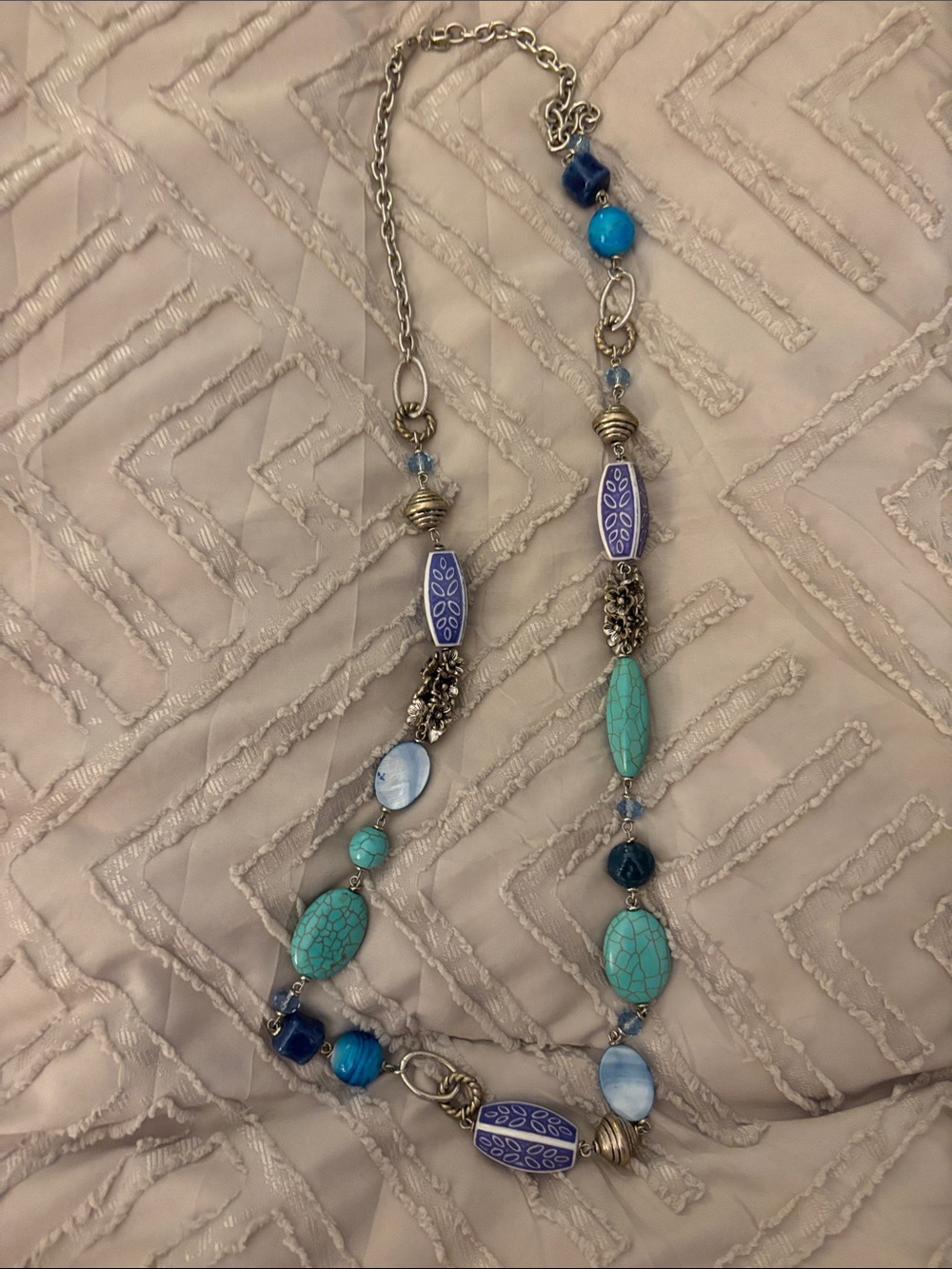 Premier Designs Turquoise, Teal & Blue Beaded Necklace